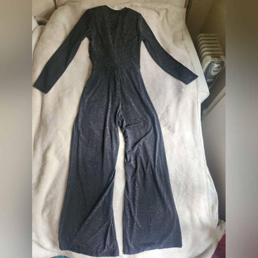 h&m glittery jumpsuit  with long sleeves black sz S,M,L,XL, XXL - Picture 15 of 16